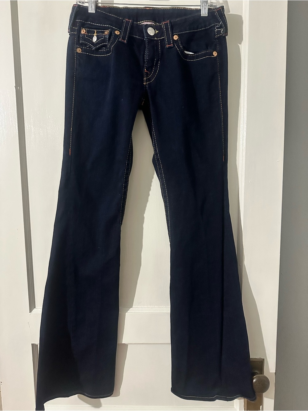 True Religion Vintage Joey Section Flare Jeans Dark Wash Size 29 Made in USA Y2K